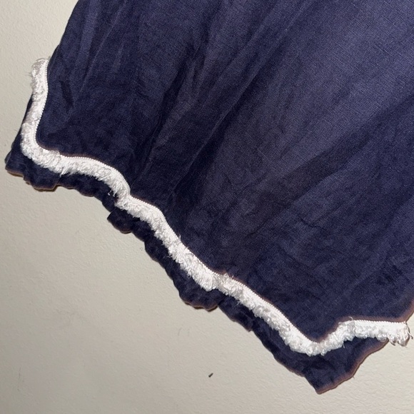 Sail to Sable women’s navy linen dress L summer vacation beach nautical boho - Picture 5 of 7